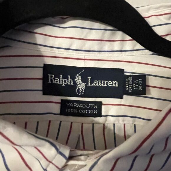 Ralph Lauren Men's Dress Shirt 17 1/2 Multicolor Striped Long Sleeve - Picture 3 of 6